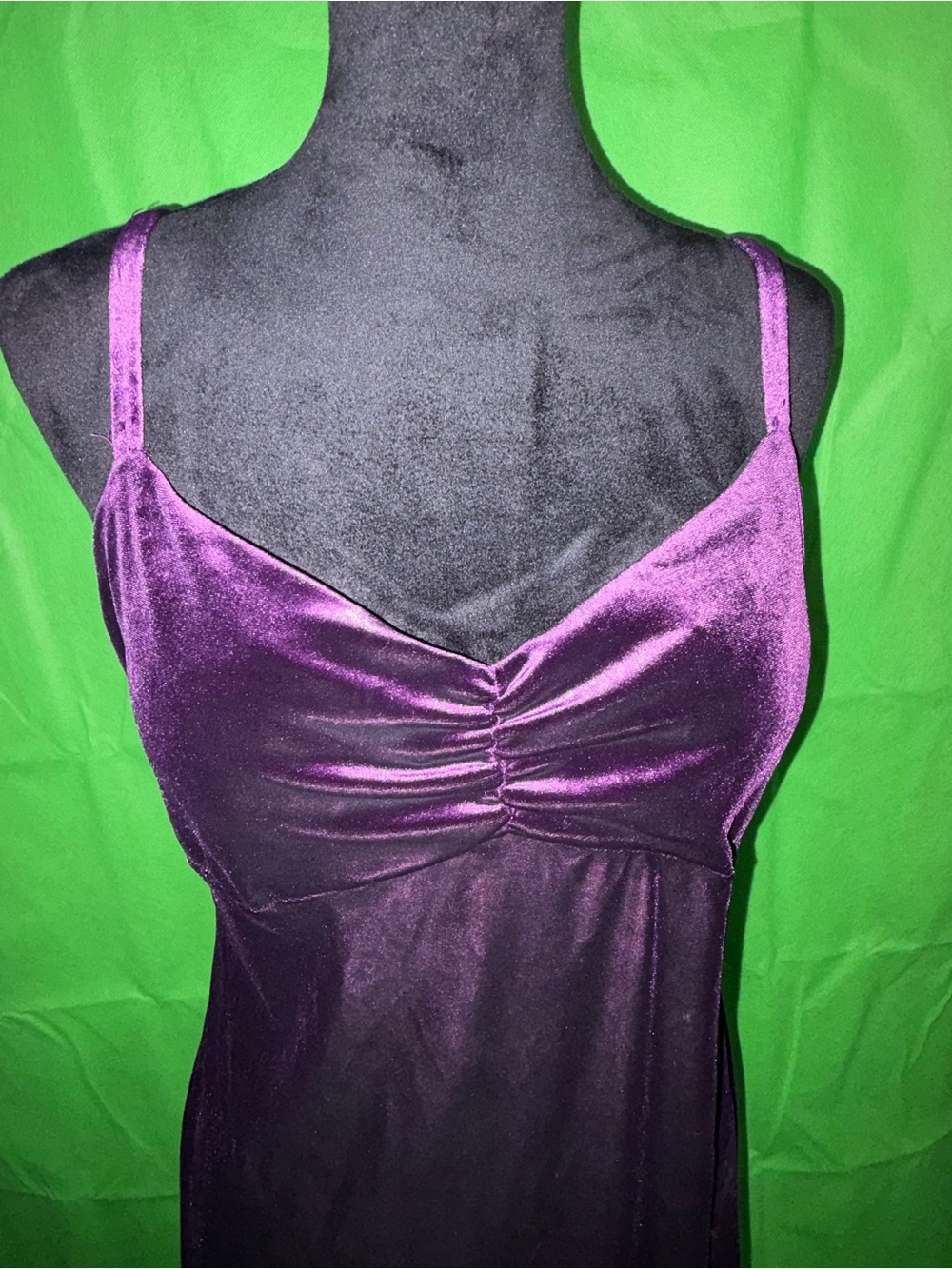 🆕💜 Muse Purple Velvet Ruched Bust Slip Mini Dress Size 8 - Picture 8 of 9
